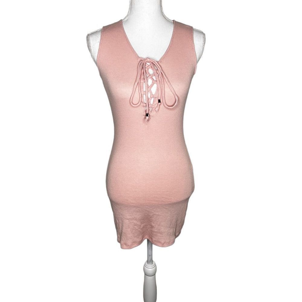 NWT Poof Apparel pink ribbed dress - small